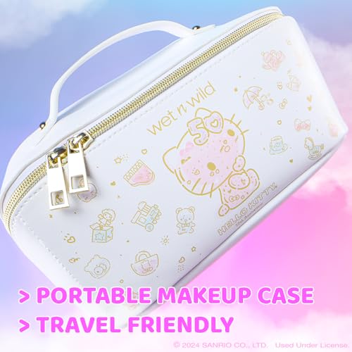 Wet n Wild Hello Kitty Makeup Bag: Unique Travel Friendly Design, Cruelty-Free & Vegan, 50th Anniversary Soft Pink Print