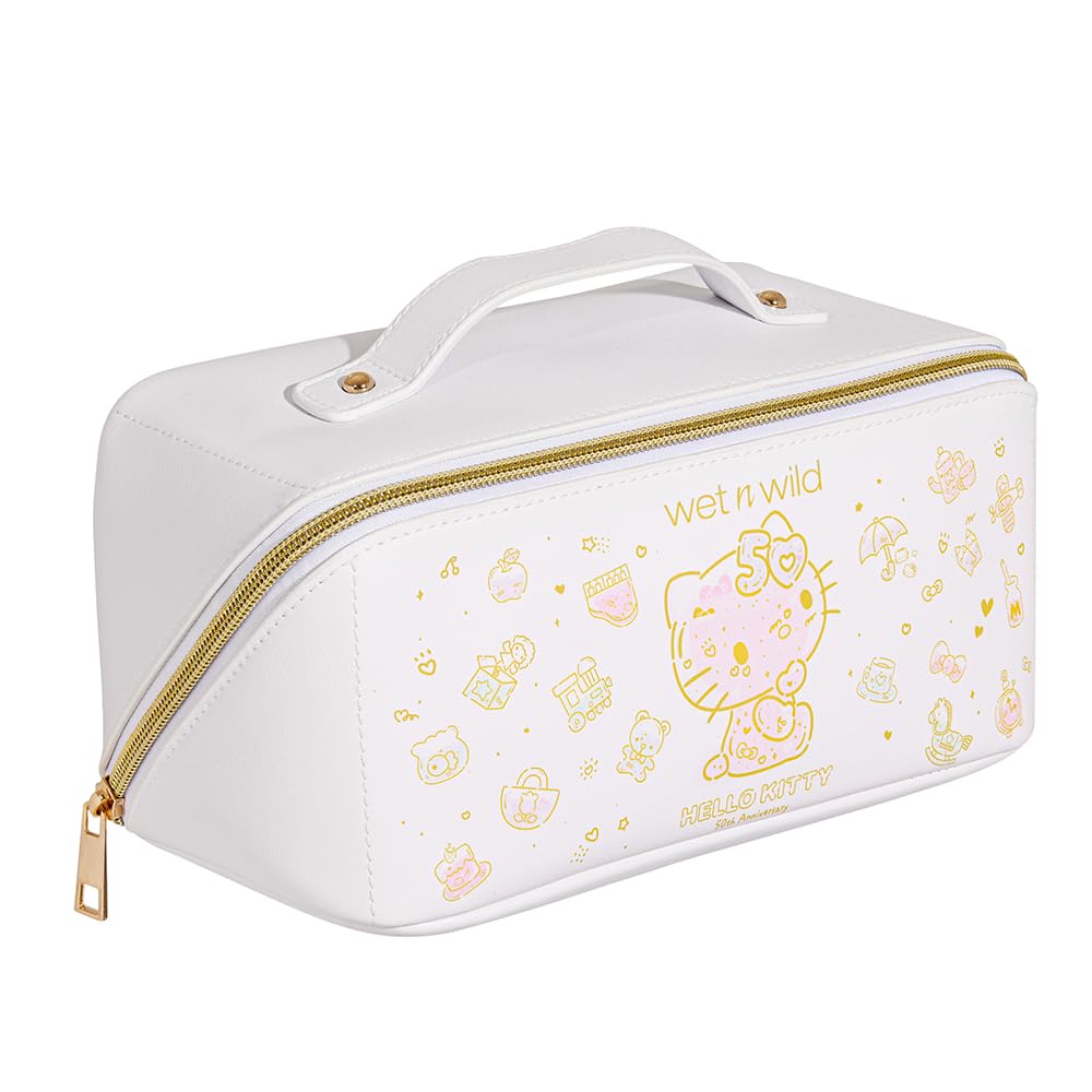 Wet n Wild Hello Kitty Makeup Bag: Unique Travel Friendly Design, Cruelty-Free & Vegan, 50th Anniversary Soft Pink Print