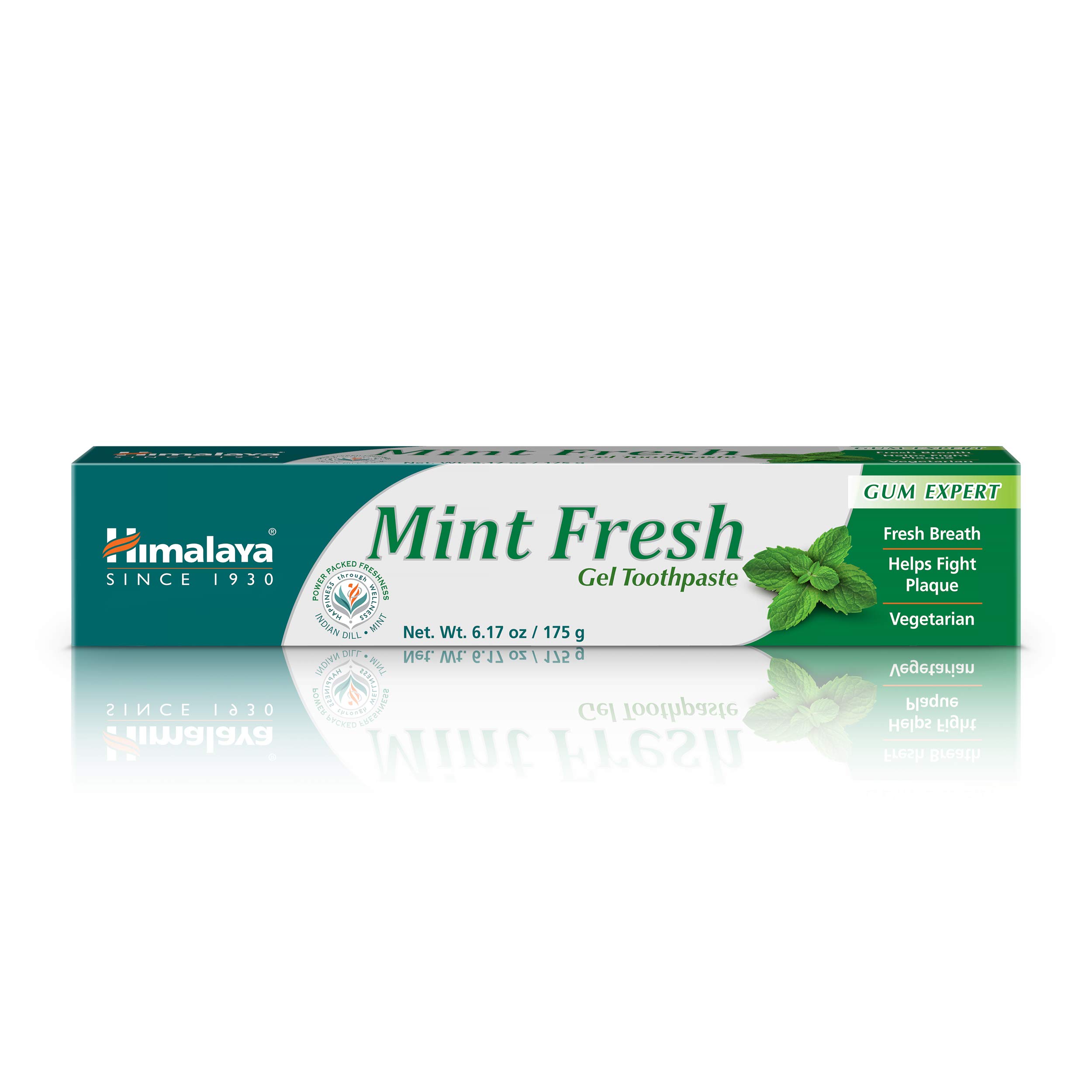 Fluoride Free Himalaya Mint Fresh Gel Toothpaste for Reduced Plaque & Brighter Smile, 6.17 oz
| Natural Himalaya Mint F