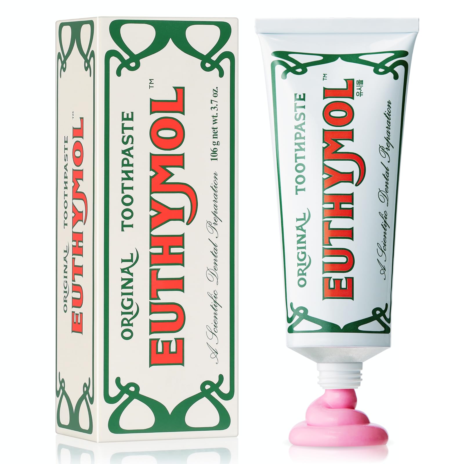 Euthymol Original Pink Toothpaste - Fluoride-Free for Sensitive Teeth & Gum - Fight Bad Breath, Prevent Cavity - 12-Hour